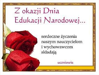 DZIEŃ NAUCZYCIELA Dnia 14.10.2015r. odbył się apel z okazji Dnia Edukacji Narodowej. Organizowała go pani Katarzyna Witman i pan Roman Korczakowski. Prowadziły Weronika Gaca i Daria Świst.