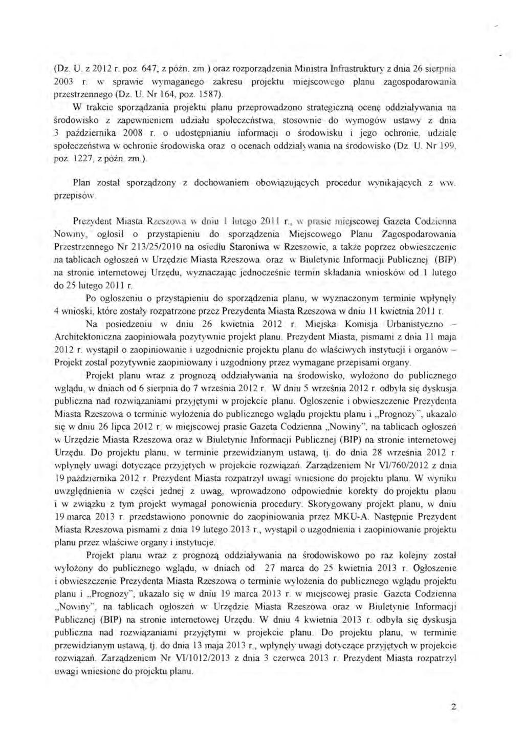 (Dz. U. z 2012 r. poz. 647, z poin. zm) oraz rozporzqdzellia Ministra blfrastruktury z dnia 26 sierpnia 2003 1".
