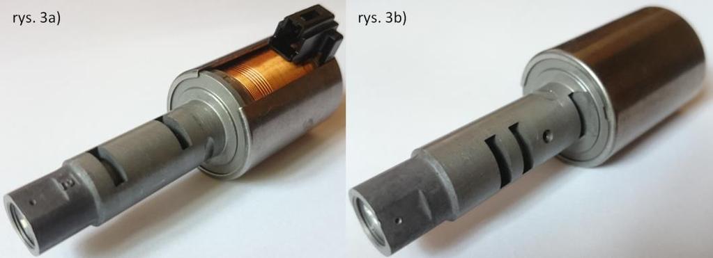 dostarczany jest do elektromagnesu prąd. Przepływający prąd przekłada się bezpośrednio na siłę elektromagnesu z jaką jest wypychany trzpień.