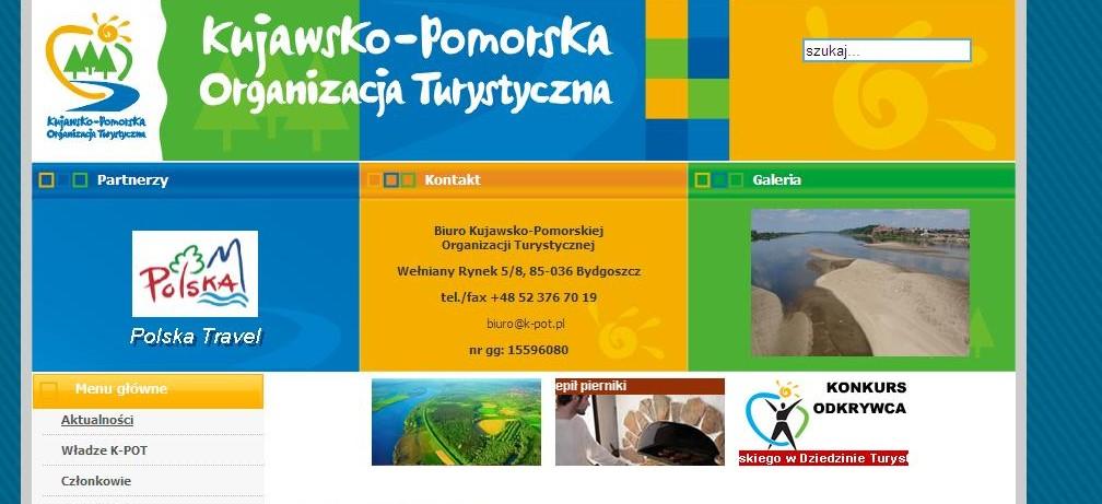 ROZWÓJ INTERNETOWY K-POT W 2010 roku K-POT prowadził następujące serwisy internetowe: 1. www.k-pot.pl serwis dla członków K-POT 2. www.visitkujawsko-pomorskie.