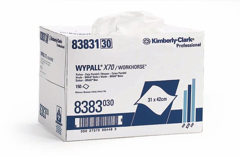wchłaniają ciecze Pudełko ze 152 ścierkami 31,7 x 42,6 cm. Typ Nr kat. Szt. w op. 8383 X216.1 1 pudełko 49,50 39,50 Rolka z perforowanymi ścierkami 42 x 38 cm. Typ Szer. rolki (cm) (cm) Nr kat.