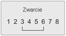 Wynik testu 1: Zwarcie Jeśli na ekranie pojawi się taka informacja oznacza to, że na kablu bądź na terminalu jest zwarcie,