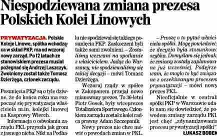 2012 Szczerbaciuk: Autobusy powinny jeździć "pod pociąg" W n a s z y m k r a j u p a s a ż e r s k ą komunikację