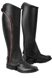 Czapsy Czapsy Piping skórzane Leather chaps Piping Art. 0011710003 Czapsy wykonane z miękkiej skóry licowej. Posiadają elastyczną wstawkę na całej długości, górne oraz dolne zapięcie na zatrzask.