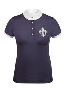 Odzież konkursowa Koszulka konkursowa Ada Competition Shirt Ada ladies Art. 0011010011 Klasyczna, damska koszulka konkursowa z krótkim rękawem. Zapinana na zamek zdobiony delikatnym drapowaniem.