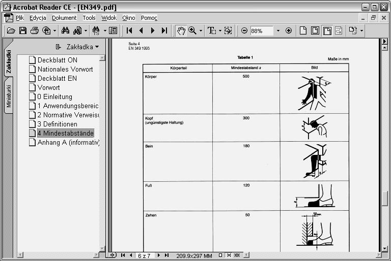 Ponad 50 europejskich norm z funkcją skorowidza TextSpy (Acrobat Reader). Europejskie normy z dziedziny Bezpieczeństwa Maszyn: Pakiet Safexpert Standard PN-EN 292-1:2000 - Maszyny. Bezpieczeństwo.