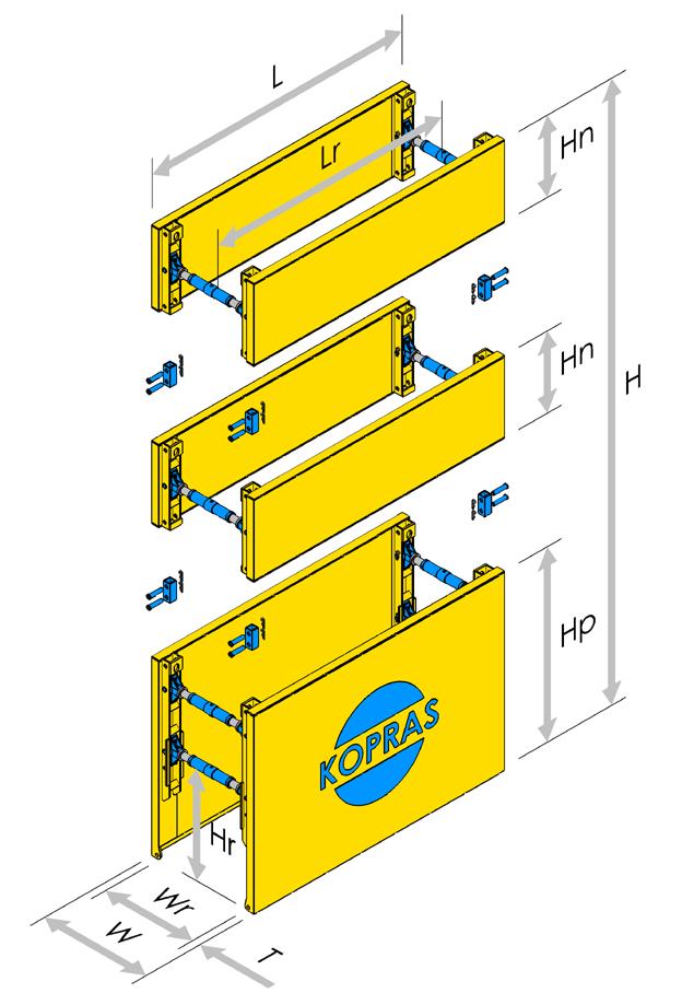 UNIBOX SZAUNKI STAOWE Rozpora stała 88,9 = 1260 mm Waga = 28,5 kg Rozpora RRJ 88,9 = 800 1200 mm Waga = 46 kg Rozpora RRD 350 kn = 950 1220 mm Waga = 68 kg Rozpora RRD 330 kn = 800 1020 mm Waga = 46