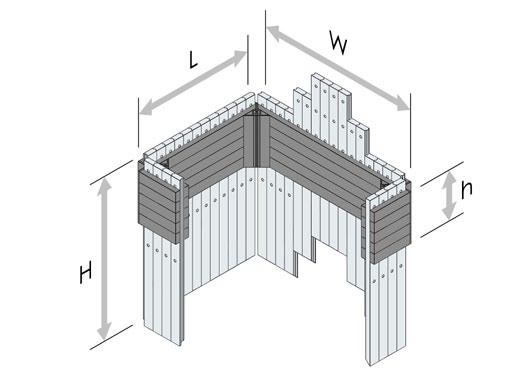 Szalunki zostają rozparte przy użyciu ciśnienia hydraulicznego.