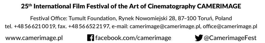 REGULAMIN KONKURSU ETIUD STUDENCKICH Camerimage jest największym międzynarodowym festiwalem filmowym poświęconym sztuce kreowania obrazu filmowego przez autorów zdjęć.