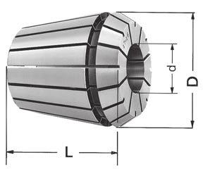 Mocowania narzędzi kcesoria do mocowania narzędzi Tuleja zaciskowa, typ ER ISO 1 do uchwytów frezarskich nr 0,, Do mocowania narzędzi z chwytem walcowym.