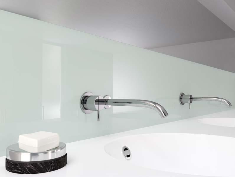 RAUVISIO CRYSTAL RAUVISIO CRYSTAL SLIM: CIENKI PANEL SZKLANY Panel szklany o grubości 4 mm idelany do zastosowania w łazienkach Łatwa obróbka ostatnie poprawki w