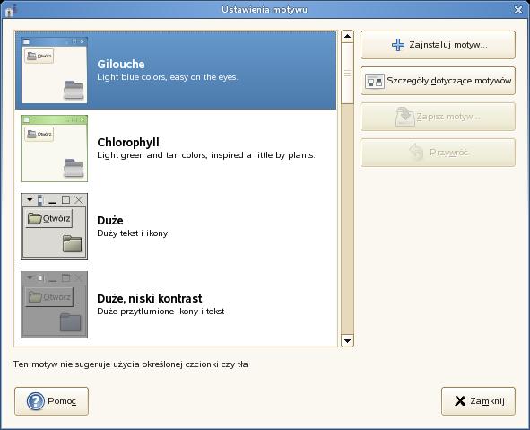2-39 Można wybrać gotowy motyw z listy.