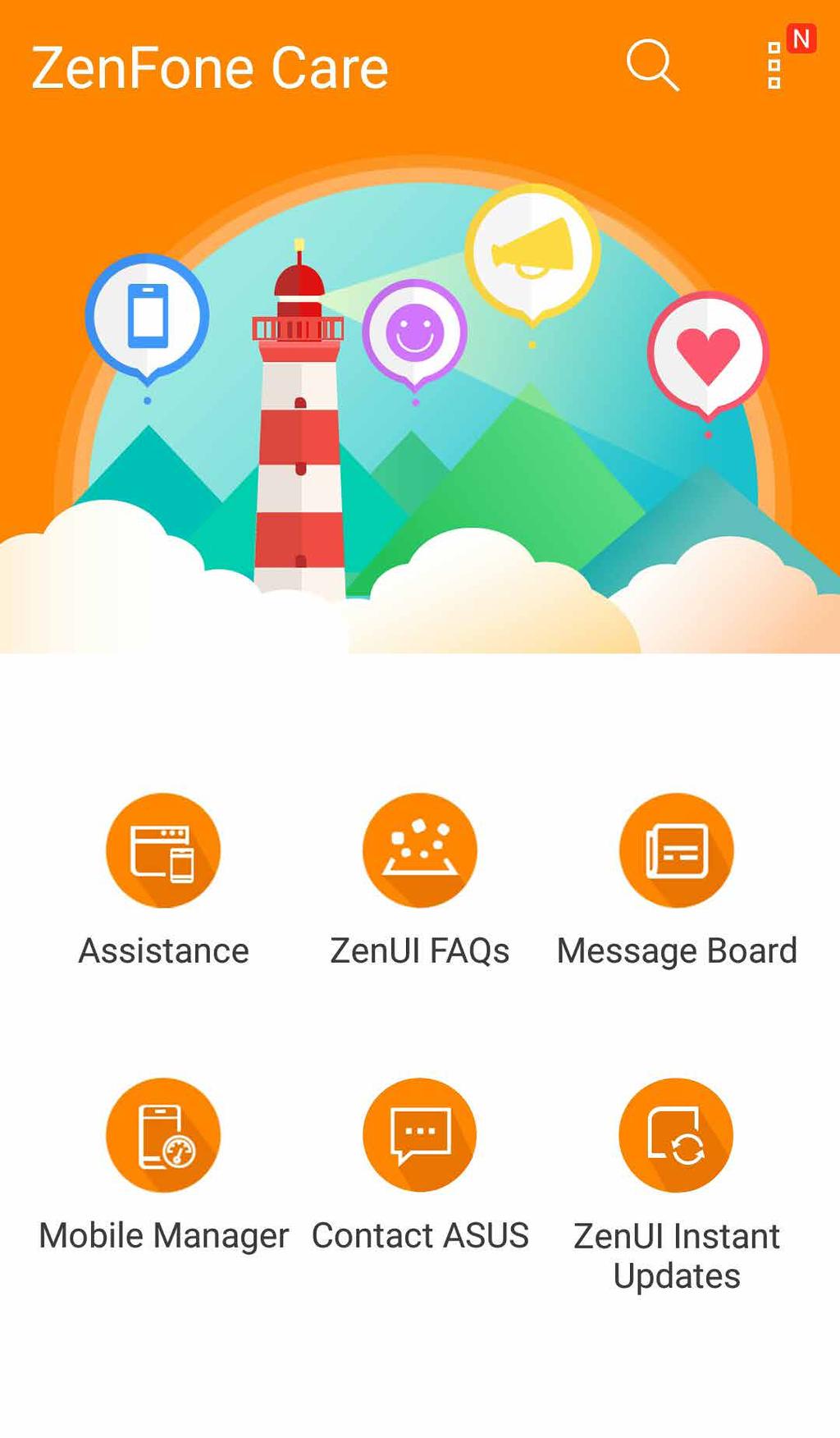ZenFone Care Pozycja ta umożliwia wyszukiwanie odpowiedzi na często zadawane pytania (FAQ) lub kontaktowanie się bezpośrednio z innymi użytkownikami Zen UI w celu znajdowania i udostępniania