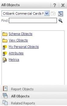 Rodzaje obiektów Obiekt Atrybuty Mierniki Filtry Monity Ikona Opis Karty Podglądu obiektów Opisują lub określają pozycję raportu.