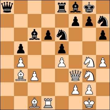 Mecz 1, partia 46, G. Kasparow-A. Karpow, Partia hiszpańska Trudna partia, ale co się dziwić - hiszpańska. W pozycji na diagramie poniżej, ruch mają białe.