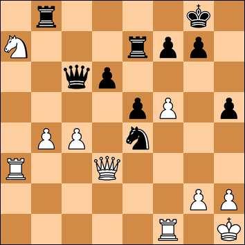 mógł rozwiązać ten problem, gdyż białe zrealizowałyby plan np. Sb5-c3, Gc1, Gf3, We1 z ochroną na e4 i dobrą grą. Rozważano też Ge3-g5 z wymianą na polu f6 lub ewentualnie na e7 z ideą jak wyżej.