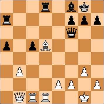 ..W:c2 32.W:e7 Sd6 33.Gc5 i czarne tracą skoczka broniąc się przed typowym matem na 8 linii. CZARNE PODDAŁY SIĘ. Mecz 1, partia 4, G. Kasparow-A.