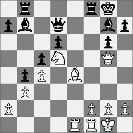 1333.Obrona sycylijska [B63] IM Dückstein M Nievergelt 1.e4 c5 2.Sf3 Sc6 3.d4 cd4 4.Sd4 Sf6 5.Sc3 d6 6.Gg5 e6 7.Hd2 h6 8.Gf6 gf6 9.Wd1 a6 10.Ge2 h5 11.0 0 Gd7 12.Sb3 Hb6 13.Sa4 Ha7 14.c4 0 0 0 15.