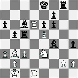 1347.Obrona dwóch skoczków [C45] IM Dückstein M Keller 1.e4 e5 2.Sf3 Sc6 3.Gc4 Sf6 4.d4 ed4 5.e5 d5 6.Gb5 Se4 7.Sd4 Gd7 8.Gc6 bc6 9.0 0 Ge7 10.f3 Sc5 11.f4 f5 12.b4 Se6 13.Sf5 Gb4 14.Sh6 He7 15.