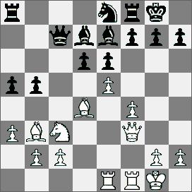 Gc4 e6 7.Gb3 Ge7 8.0 0 0 0 9.Ge3 Hc7 10.f4 Sc6 11.Hf3 Gd7 12.Wae1 b5 13.a3 Sd4 14.Gd4 a5 15.e5 Se8?? 13 Sf2 14.Hg3 Sh1 15.Hg7 He7 16.Hh8 Kd7 17.Ha8 Hg5 18.Kb1 Sf2 19.Wd5 i czarne poddały się. 1463.