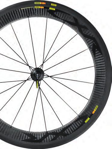 Koła szosowe Mavic CXR Ultimate 60 T Masa (bez ogumienia): 1590 g; szytka 700 23: 230 g System koło-opona na szytkę do triathlonu, sprintów i na górzyste etapy, rozcinający powietrze jednolitym