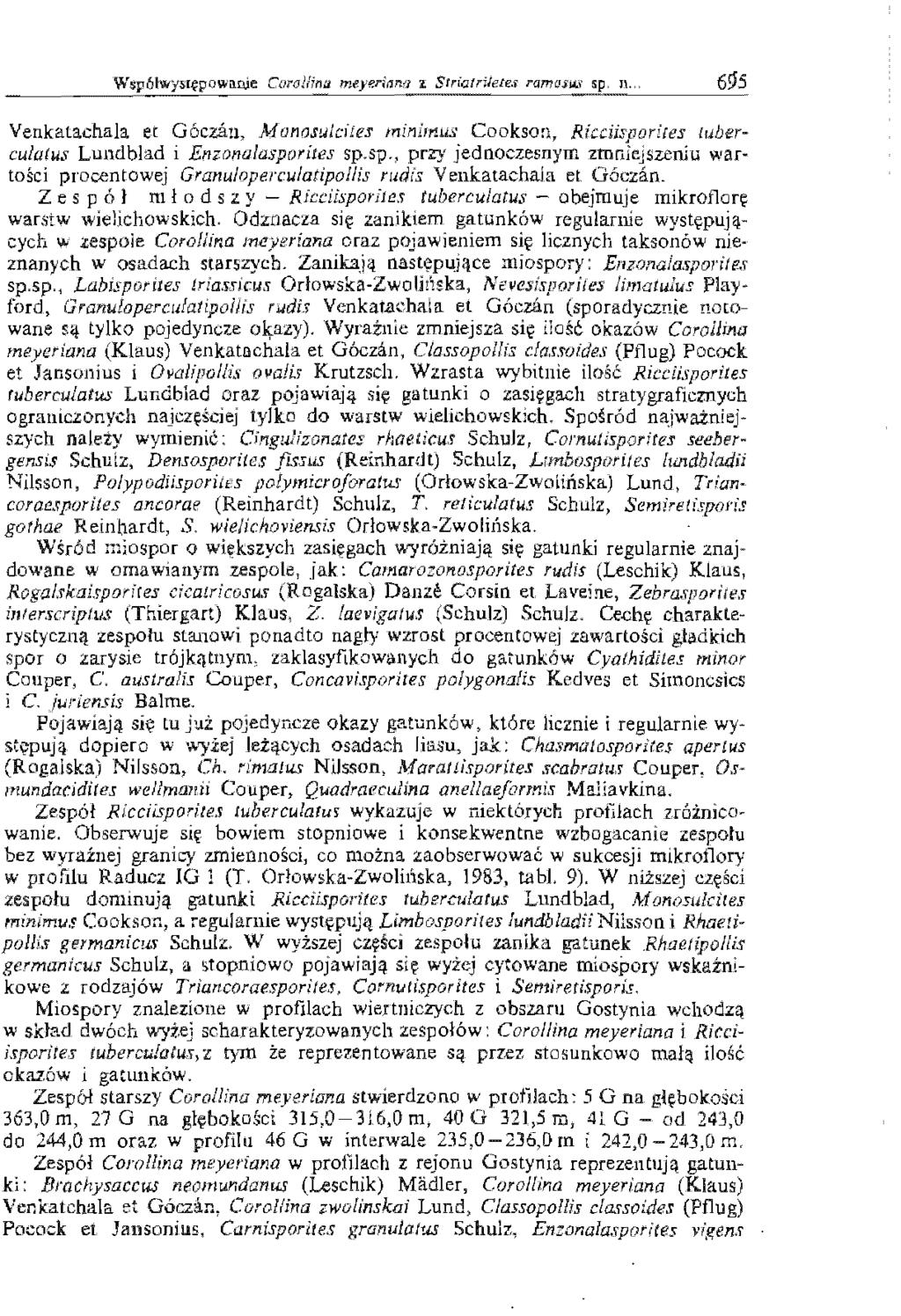 Corolfina l Srria!rileleS ramosus Venkatachala et Góczan, Monosuiciles minimus Cookson, Ricciispo