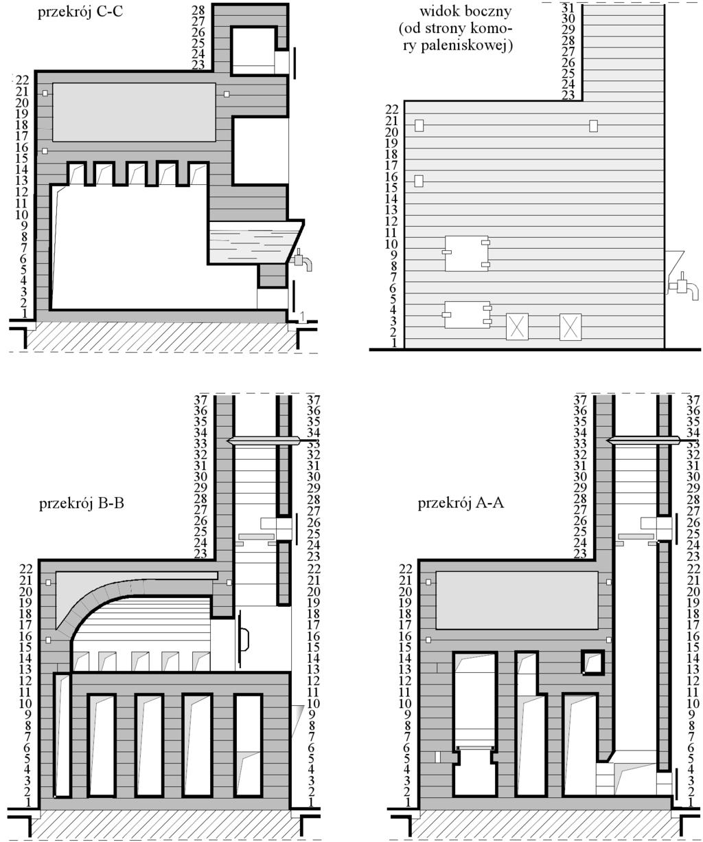 2.2. PIECE TYPU RUSKIEGO (WIELOFUNKCYJNE Z PALENISKAMI PIEKARSKIMI) 45 użytkowania (tak zwany ciag letni, ciag zimowy, ciag kuchenny i opalanie dolnopaleniskowe) przewidziano w masywnym piecu OWP-1