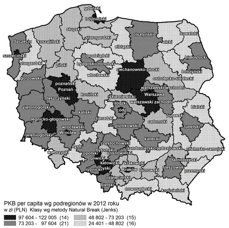 30 Ñåð³ÿ Ãåîãðàô³ í³ íàóêè obliczeń wymagane byłoby podanie zróżnicowania deflatora w układzie podregionów skorygowania wartości PKB o siłę nabywczą ludności.