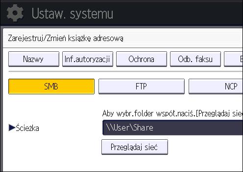 Podstawowe czynności wykonywane podczas skanowania do folderu 20. Naciśnij przycisk [OK]. 21. Kliknij na ekranie Książka adresowa.