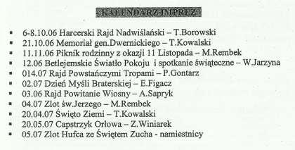 wieku oraz ostatni hufcowy kalendarz na rok harcerski 2014/2015.