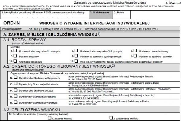 ORD-IN - CZĘŚĆ B - Dane wnioskodawcy To, w jaki sposób zostanie uzupełniona ta część wniosku o wydanie interpretacji indywidualnej, będzie zależało od rodzaju osoby występującej w roli wnioskodawcy.