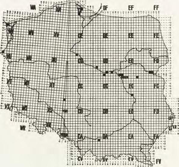 <J, $: kiv -kv III; j: m Y -kv III. Sitticus pubescens (F.). Siedlce, Tuliłów. <$: m Y III, m X I; $: mv, m V II-m V III. Rys. 3. Krajowe stanowiska Yllenus arenarius Mgk. * Sitticus zimmermanni (Sim.