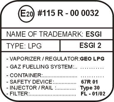 W SAMOCHODZIE BMW Zestaw elementów: Element Producent Typ Oznaczenie zbiornik LPG GZWM GRODKÓW 45l/315 E20 67R-01 0407 zawór zespolony Tomasetto AT02 E8 67R-01 3018 regulator ciśnienia/zawór