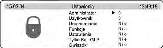 hasłem, tylko wtedy gdy hasło administratora jest różne od 0.
