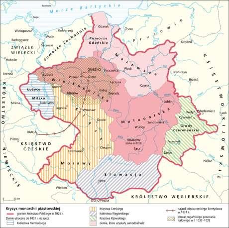 W 1032 roku Mieszko II powrócił do Polski, opanował trudną sytuację w kraju, w czym pomogli mu dotychczasowi wrogowie, władcy Niemiec i Rusi, którzy nie byli zainteresowani całkowitym zniszczeniem