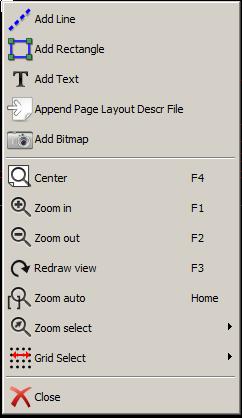 Przy czym oba wywołania będą się różnić, ale podstawowe polecenia związane z tworzeniem nowych elementów zostaną takie same: Pop up menu in left window Pop up menu in draw area.