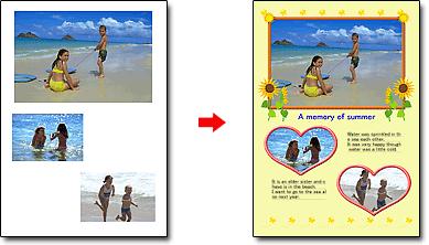 Korzystanie z programu Easy-PhotoPrint EX Strona 455 z 487 SPRAWDŹ! Wybierz opcję Album, aby dodać tekst i ramki.