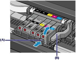 W takim przypadku należy zamknąć górną pokrywę i otworzyć ją ponownie. Gdy głowica drukująca przesuwa się na pozycję wymiany, urządzenie może hałasować. 3.