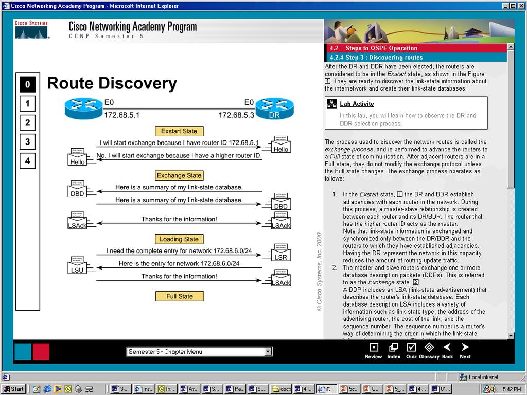 DZIAŁANIE OSPF adjacent OSPF Type-2 (DBD) OSPF Type-2 (DBD) OSPF Type-2 (DBD) OSPF