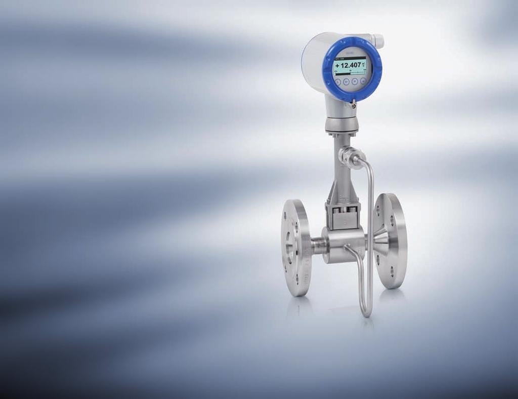 OPTISWIRL 4200 Karta katalogowa Przepływomierz Vortex Zabudowana kompensacja ciśnienia i temperatury Pomiar ciepła całkowitego i netto