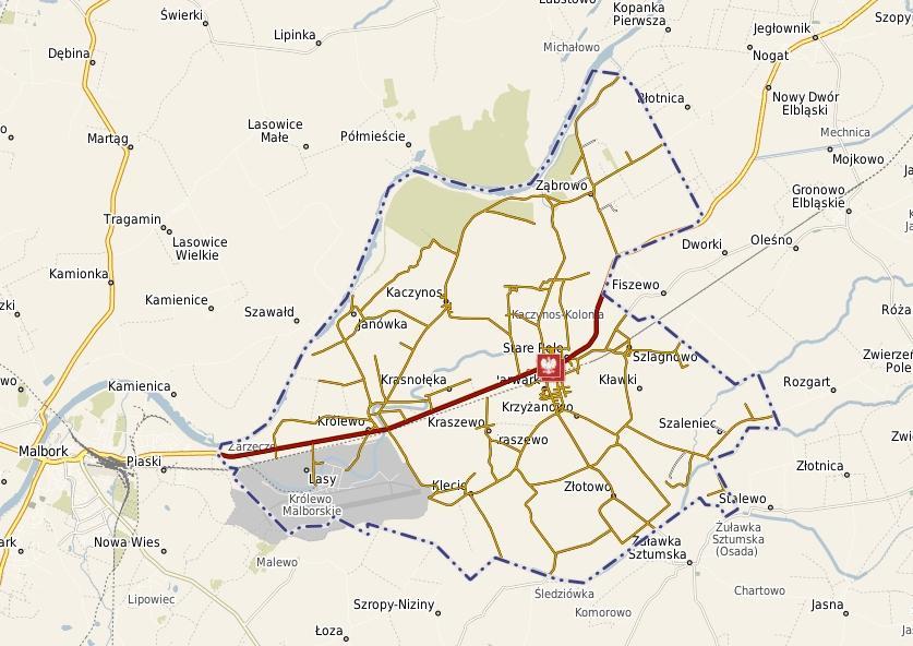 6. ANALIZA STANU AKTUALNEGO 6.1. Charakterystyka obszaru Gminy Stare Pole Gmina jest położona u styku dwóch województw: pomorskiego i warmińsko-mazurskiego, w regionie Żuław Wiślanych. Rysunek 5.