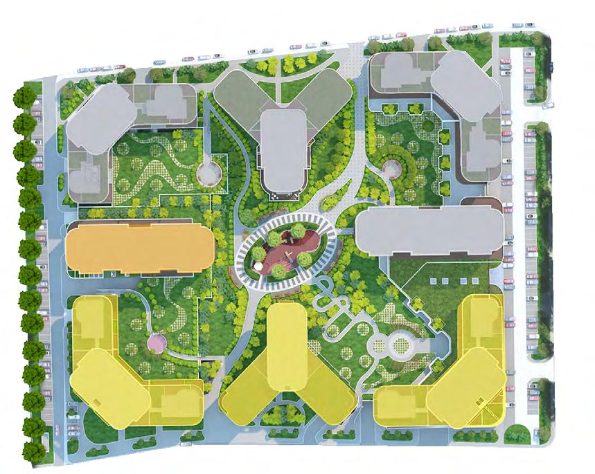 PLAN ZAGOSPODAROWANIA Przestrzeń dopasowana do Twoich potrzeb Grzegórzki Park to interesująca propozycja dla wszystkich, którzy cenią architekturę na wysokim poziomie, komfortowe wnętrza i życie w