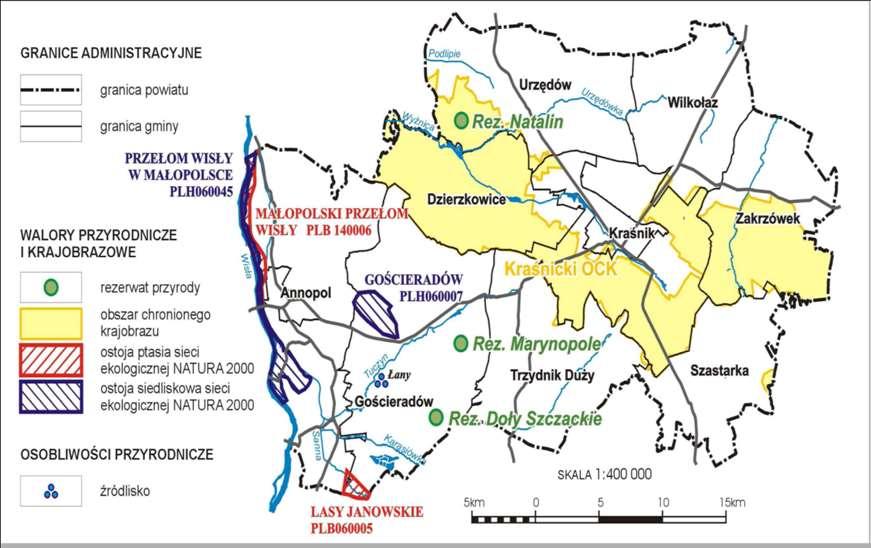 należą: parki narodowe, rezerwaty przyrody, parki krajobrazowe, obszary chronionego krajobrazu, obszary Natura 2000, pomniki przyrody, stanowiska dokumentacyjne, użytki ekologiczne, zespoły