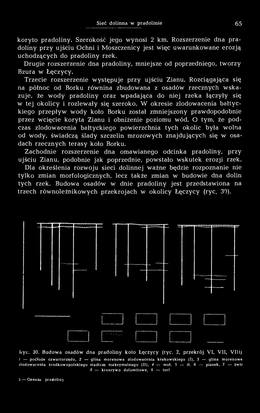 Rozciągająca się na północ od Borku równina zbudowana z osadów rzecznych wskazuje, że wody pradoliny oraz wpadająca do niej rzeka łączyły się w tej okolicy i rozlewały się szeroko.