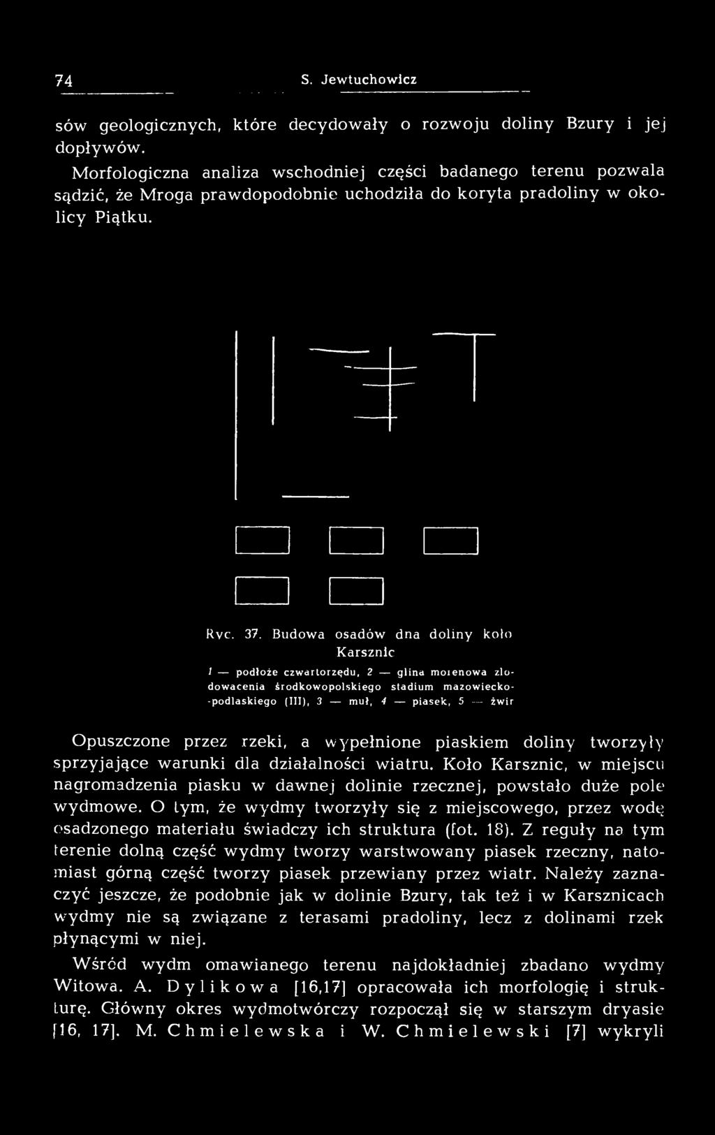 O tym, że wydmy tworzyły się z miejscowego, przez wodę osadzonego materiału świadczy ich struktura (fot. 18).