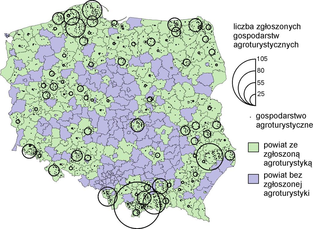 Przedsiębiorstwa agroturystyczne w gospodarce opartej na wiedzy 43 Zebrane za lata 2002, 2006 i 2011 dane wskazują na stały wzrost liczby gospodarstw agroturystycznych w Polsce.
