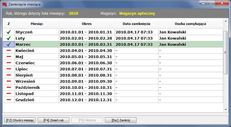 za pomocą harmonogramu zadań ApwPlan System apteczny KS-AOW umożliwia zastosowanie blokady modyfikacji starych wpisów mogących mieć wpływ na odnotowane wcześniej stany magazynowe.