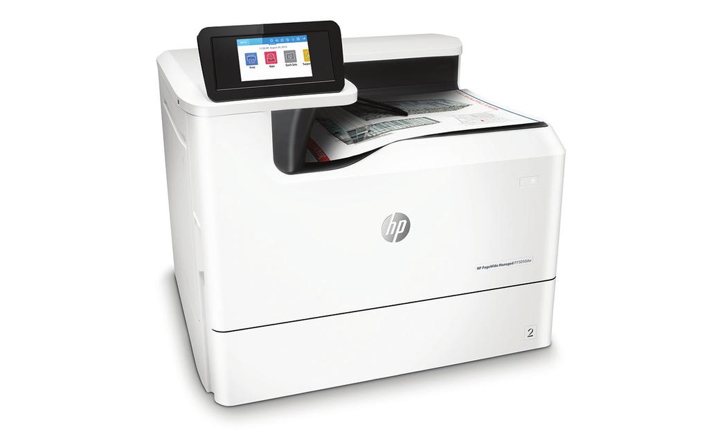 Dane techniczne Drukarka HP PageWide Managed P75050dw Nowa era niedrogiego druku w kolorze, z wysoką wydajnością i mocnymi zabezpieczeniami Urządzenia wielofunkcyjne i drukarki HP Managed zostały