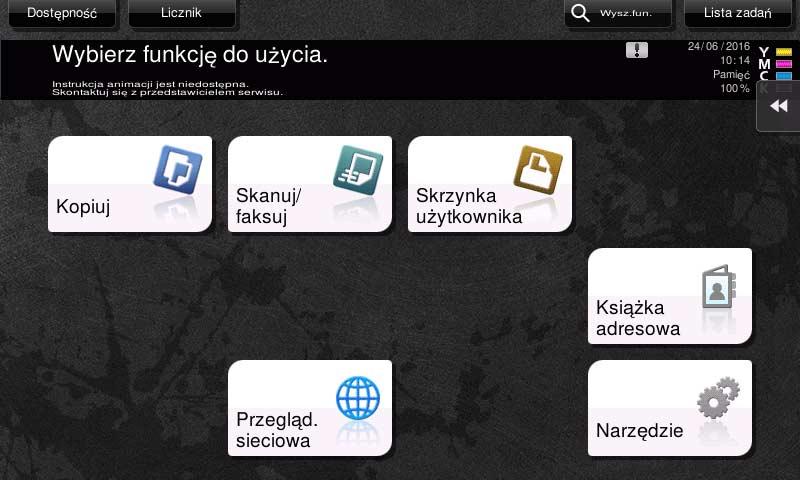 4.2 Korzystanie z funkcji przeglądarki internetowej 4 Uruchamianie Przeglądarki internetowej % Dotknąć [Przegląd. sieciowa]. Uruchomiona zostanie Przeglądarka internetowa.