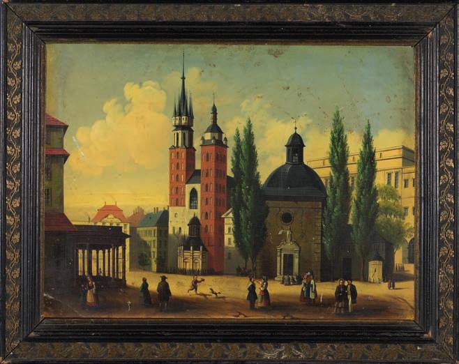 11. mn (poł. xix w.) widok Na RyNeK KRAKOwsKi Olej, blacha cynkowa, 34,5 x 48 cm, niesygn. 9.800,- 12. michał StAŃKO (1901-1969) zimowy Pejzaż Olej, tektura, 29,5 x 39,5 cm, sygn. p.d.: M.